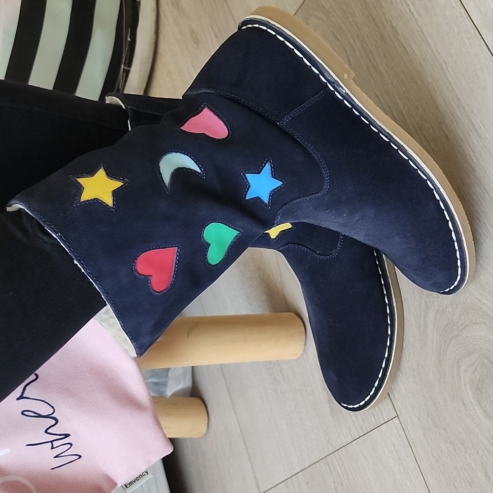 Mini Boden Suede Boots w/ Faux Fur